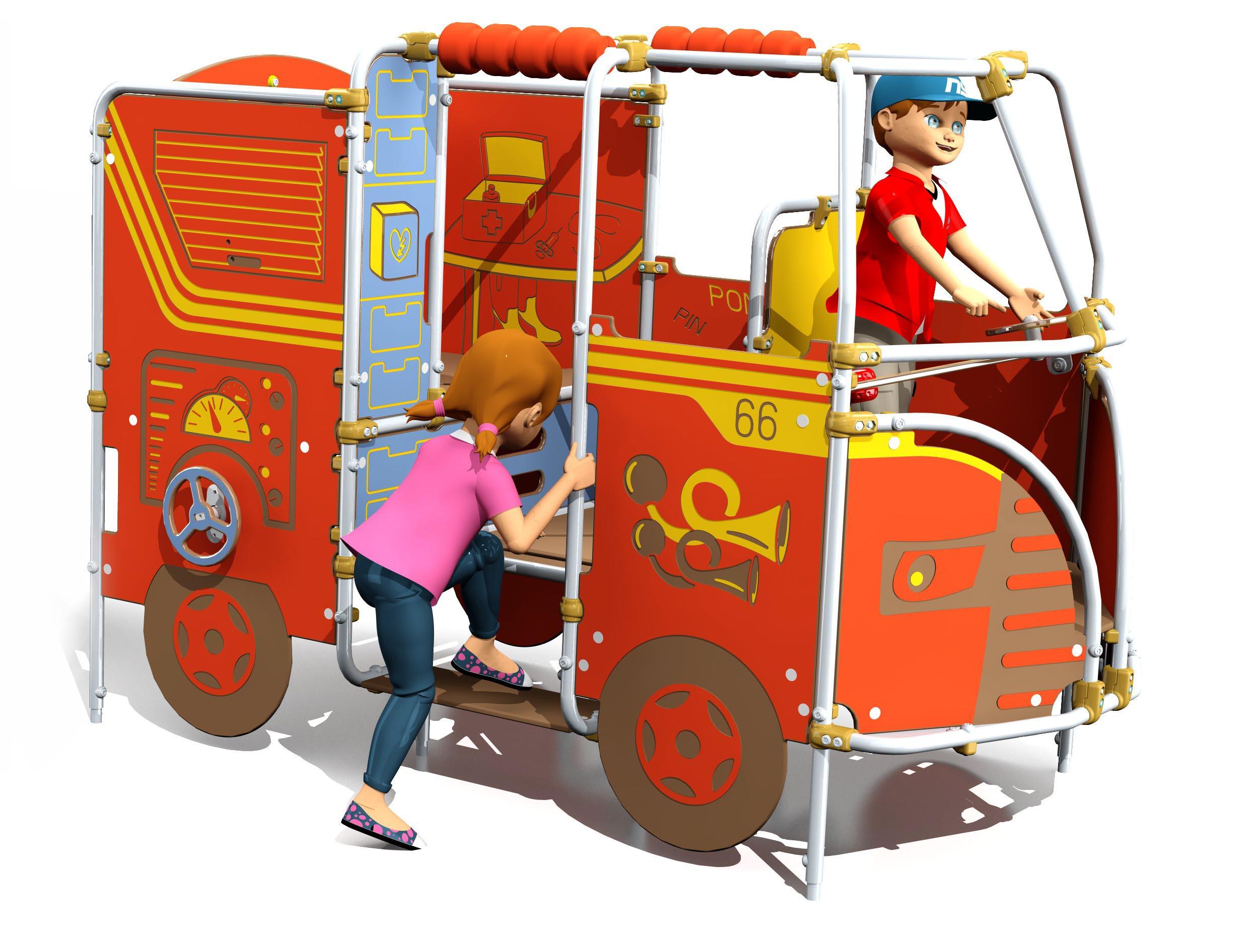 Camion de pompier aire de jeu enfants - Husson International